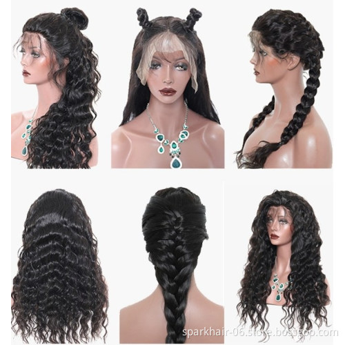 Wholesale Lace Front Human Hair Wigs For Black Women Brazilian Deep Wave Wig Pre Plucked With Baby Hair Natural Hairline Remy